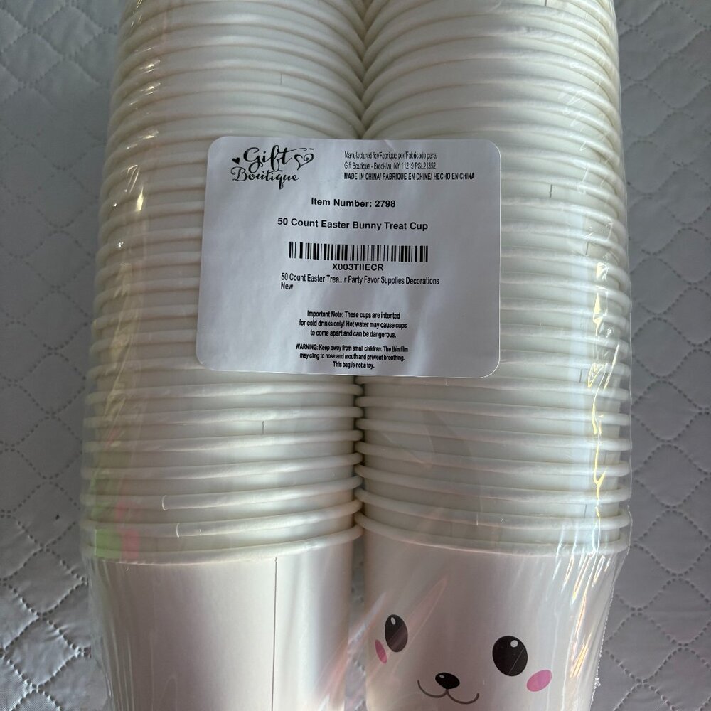50 Count Easter Bunny Treat Cups party favor supplies decorations.